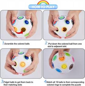 img 2 attached to Vdealen Rainbow Magic Puzzle Ball - 20 Hole Brain Teaser Fidget Game For Kids, Teens, And Adults - Great Birthday, Christmas, Or Easter Gift And Stocking Stuffer For Boys And Girls