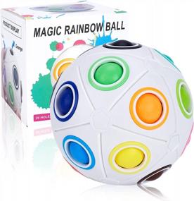 img 4 attached to Vdealen Rainbow Magic Puzzle Ball - игра-головоломка с 20 отверстиями для детей, подростков и взрослых - отличный подарок на день рождения, Рождество или Пасху и чулок для мальчиков и девочек