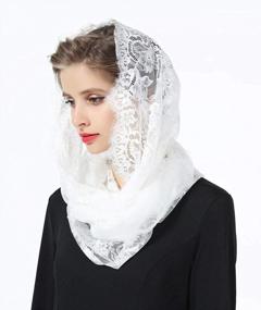 img 3 attached to Catholic Church Veils Mantillas For Women Lace Scarf Mass Infinity Head Covering