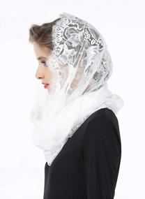 img 2 attached to Catholic Church Veils Mantillas For Women Lace Scarf Mass Infinity Head Covering