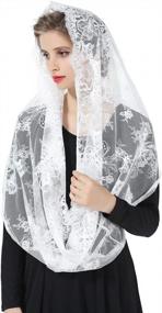 img 4 attached to Catholic Church Veils Mantillas For Women Lace Scarf Mass Infinity Head Covering