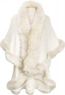 stay cozy and chic with zlyc women's faux fur trimmed poncho cardigan sweater logo
