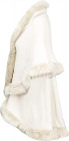 img 1 attached to Stay Cozy And Chic With ZLYC Women'S Faux Fur Trimmed Poncho Cardigan Sweater