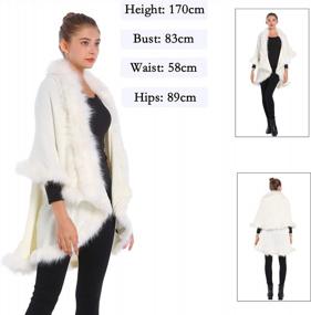 img 3 attached to Stay Cozy And Chic With ZLYC Women'S Faux Fur Trimmed Poncho Cardigan Sweater