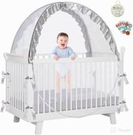 👶 gekmor baby crib pop up tent: keep your toddler safe with a crib canopy | infant mesh cover net for added protection from falls | unisex baby crib tent net logo