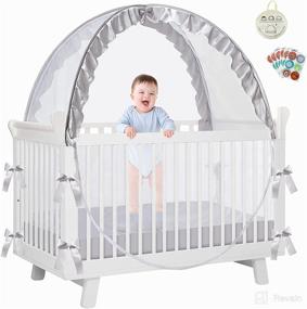 img 4 attached to 👶 GEKMOR Baby Crib Pop Up Tent: Keep Your Toddler Safe with a Crib Canopy | Infant Mesh Cover Net for Added Protection from Falls | Unisex Baby Crib Tent Net