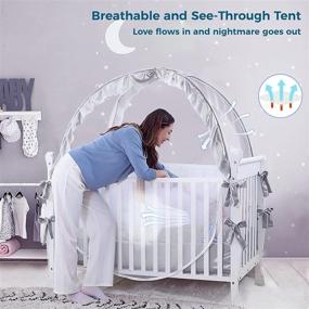 img 3 attached to 👶 GEKMOR Baby Crib Pop Up Tent: Keep Your Toddler Safe with a Crib Canopy | Infant Mesh Cover Net for Added Protection from Falls | Unisex Baby Crib Tent Net