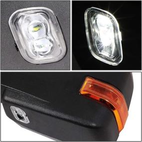 img 1 attached to DNA Motoring TWM-053-T666-BK-AM Left Right Side LED Turn Signal Puddle Light Manual Telescopic Towing Mirrors Compatible With 04-14 F-150