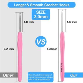 img 3 attached to 3Mm Professional Extra Long Crochet Hooks Set With Ergonomic Handle For Beginners And Experienced Lovers