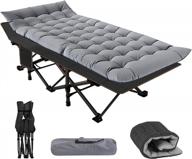 heavy duty folding camping cots for adults w/ mattress & carry bag - naizea portable military cot logo