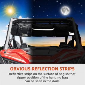 img 1 attached to 🛺 KEMIMOTO UTV Roll Cage Organizer - Enhanced Cargo Rear Storage Bag with Reflective Strip for Pioneer Talon, Polaris Ranger RZR, and Most Full Size UTVs