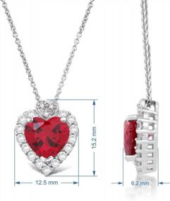 img 3 attached to Stunning October Birthstone Heart Pendant With Created Gemstones And Natural Diamond Accents - Perfect Holiday Gift!