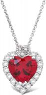 stunning october birthstone heart pendant with created gemstones and natural diamond accents - perfect holiday gift! logo