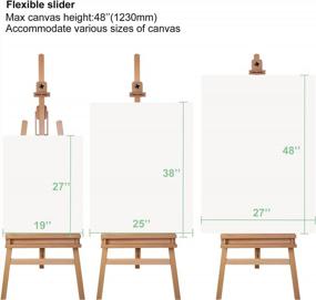 img 2 attached to Premium Adjustable Tripod Easel Stand - A-Frame Artist Easel With Storage Tray, Solid Beech Wood, Holds Canvas Up To 48", Height Adjustable 68" To 88", Ideal For Paintings, Drawings & Signs