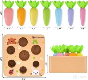 img 1 attached to 🥕 Toddlers Montessori Toys for 1 2 3 Year Old, Gifts for 6 12 18 Months Baby Boys Girls, Wooden Carrot Harvest Game Toy, Educational Learning Shape Sorting Matching Toy for Babies 1-3