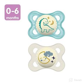 img 3 attached to 🌙 MAM Night Pacifiers 0-6 Months: Best for Breastfed Baby Boys. Glow in the Dark! 2 Count.