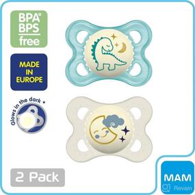 img 2 attached to 🌙 MAM Night Pacifiers 0-6 Months: Best for Breastfed Baby Boys. Glow in the Dark! 2 Count.