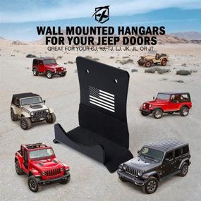 img 3 attached to 🚪 Xprite Door Hangers Rack | Wall Mount Storage Holder Bracket for Jeep Wrangler CJ YJ TJ LJ JK JKU JL JLU (1956-2021) | Aluminum | Pack of 2