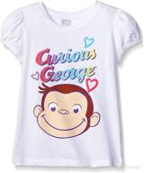 🌈 vibrant and comfy: curious george girls' short sleeve t-shirt for fun-filled adventures! логотип