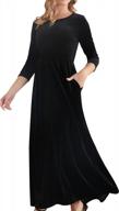 aphratti women's 3/4 sleeve maxi dress casual spring floral fit flare long dress logo