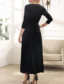 img 3 attached to Женское макси-платье Aphratti с рукавом 3/4, повседневное весеннее расклешенное длинное платье с цветочным принтом