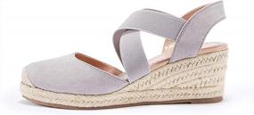img 3 attached to Stylish And Comfortable Espadrille Wedge Sandals For Women - Elastic Straps And Closed Toe