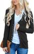 verabendi women's v-neck cardigan with snaps - long sleeve cute knit sweater button down logo