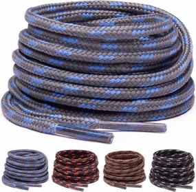 img 4 attached to Heavy Duty Round Boot Laces For Work Boots And Hiking Shoes - 1/8" Diameter, 1 Pair By Miscly