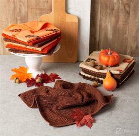 img 1 attached to 🍂 DII Microfiber Dishcloth in Autumn Leaves Design - Orange & Taupe - Efficient Cleaning Solution