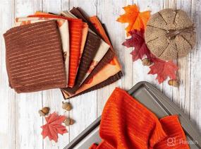 img 2 attached to 🍂 DII Microfiber Dishcloth in Autumn Leaves Design - Orange & Taupe - Efficient Cleaning Solution