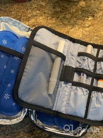 img 1 attached to Keep Your Diabetes Care Safe & Organized With Yarwo Insulin Cooler Travel Case With 4 Ice Packs & Double Layer Organizer In Purple review by Smooth May
