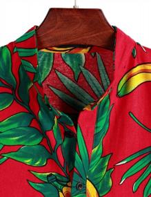img 2 attached to Men'S Summer Cotton Linen Printed Henley Shirt - LucMatton Short Sleeve