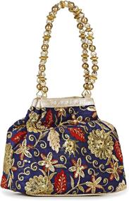 img 2 attached to 👜 Brocade Beaded Bangle Potli Women's Handbag with Wallet & Wristlet