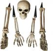 life size halloween graveyard décor groundbreaker skeleton bones and skull set (including skull, hands, legs, arms and feet with lawn stakes) for outdoor party logo