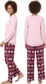 img 3 attached to Winter Fleece Pajamas For Women - Cozy Pullover Top Pajama Set By PajamaGram