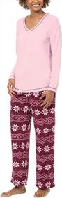 img 4 attached to Winter Fleece Pajamas For Women - Cozy Pullover Top Pajama Set By PajamaGram