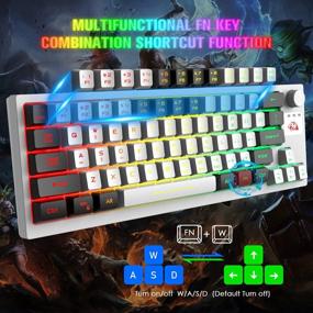 img 1 attached to Rechargeable RGB Backlit Gaming Keyboard And Mouse Combo With 64 Keys, Double Color Keyboard, Crack Light Up Mouse, And Mouse Pad - Ideal For PC, MAC, And Gamers - FELICON