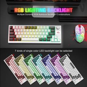 img 2 attached to Rechargeable RGB Backlit Gaming Keyboard And Mouse Combo With 64 Keys, Double Color Keyboard, Crack Light Up Mouse, And Mouse Pad - Ideal For PC, MAC, And Gamers - FELICON