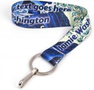 personalized custom wristlet key chain lanyard - buttonsmith hokusai waves design - made in the usa logo