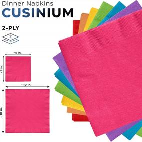 img 3 attached to 7-Pack Rainbow Napkins Set 5" X 5" (Magenta, Turquoise, Red, Yellow, Orange, Lime Green, Amethyst) - Multicolor Bundle