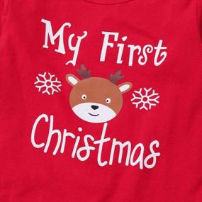 img 2 attached to My 1St Christmas Baby Boy Outfits Romper Bodysuit Santa Pants With Hat Christmas Clothes Set