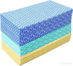 img 4 attached to 🧼 JEBBLAS Cleaning Towels Dish Towels and Dish Cloths: Reusable, Handy Wipes for Great Cleaning, Absorbent, and Quick-Drying - 120 Sheets/Pack, 3 Color Options