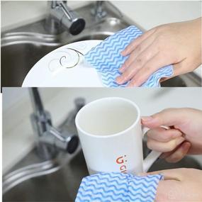 img 3 attached to 🧼 JEBBLAS Cleaning Towels Dish Towels and Dish Cloths: Reusable, Handy Wipes for Great Cleaning, Absorbent, and Quick-Drying - 120 Sheets/Pack, 3 Color Options