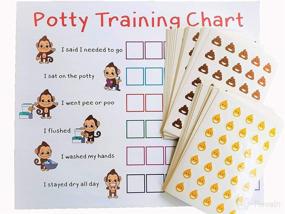 img 4 attached to 🐵 Potty Training Sticker Chart Reward - Monkey Design for Toddler Girls and Boys: Motivating Weekly Progress Gift with 50 Poop Pee Sticker Sheets for Children