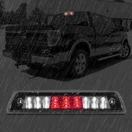 high mount 3rd stop light assemblies, compatible with 2009-2014 ford f150 third center cargo reverse rear led brake light bar taillight two rows (chrome) logo