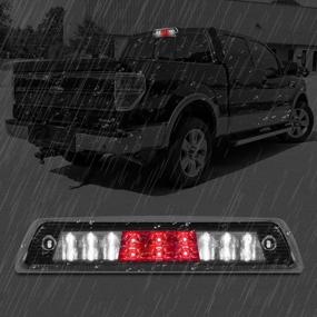 img 4 attached to High Mount 3Rd Stop Light Assemblies, Compatible With 2009-2014 Ford F150 Third Center Cargo Reverse Rear LED Brake Light Bar Taillight Two Rows (Chrome)