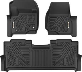 img 4 attached to 🚗 YITAMOTOR Floor Mats Compatible with F250/F350: Custom Fit All-Weather Protection for 2017-2022 Ford F-250/F-350 SuperCrew Cab, Black