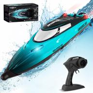 tecnock remote control boat for kids & adults,20+ mph fast rc boat for pools and lakes,2.4 ghz racing boats with rechargeable battery,low battery alarm,capsize recovery,gifts for 8-12 boys girls logo