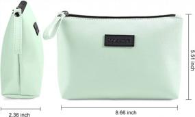 img 2 attached to Small PU Leather Makeup Bag With Zipper For Women Travel - Cosmetic Pouch Purse Organizer (Green)