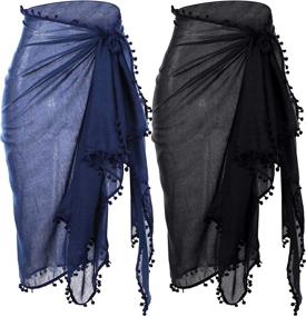 img 4 attached to Pieces Women Sarong Swimsuit Tassel Women's Clothing : Swimsuits & Cover Ups